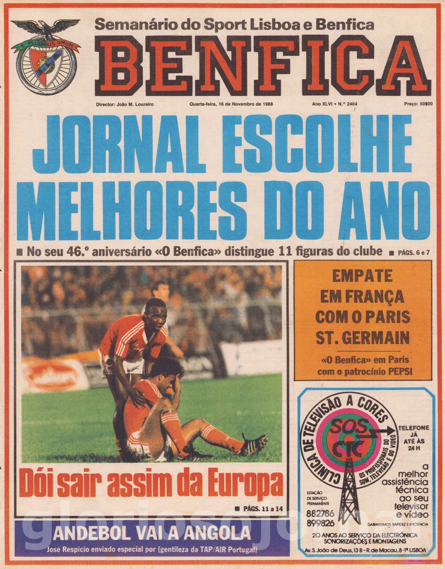 jornal o benfica 2404 1988-11-16